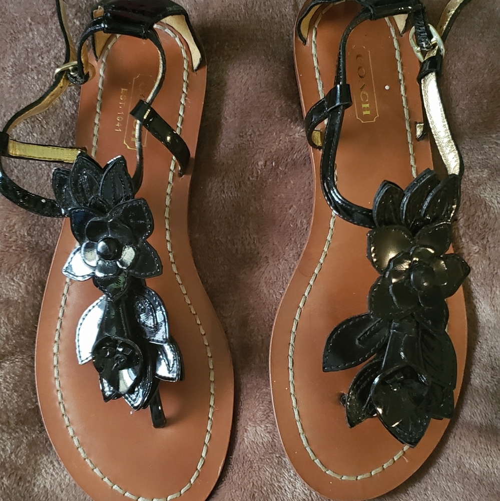 Coach leather sandals